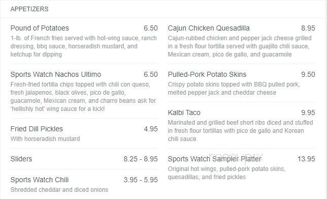 San Manuel Casino - Highland, CA menu_pic