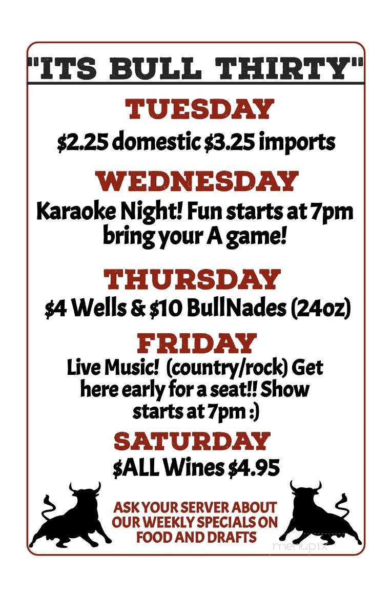 The Thirsty Bull - Rocky Mount, NC menu_pic
