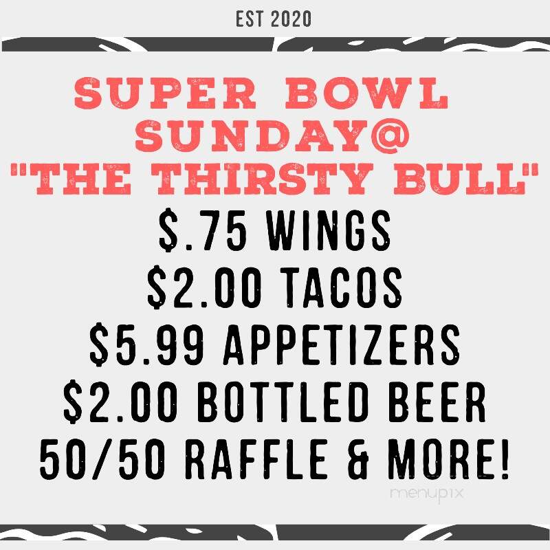 The Thirsty Bull - Rocky Mount, NC menu_pic
