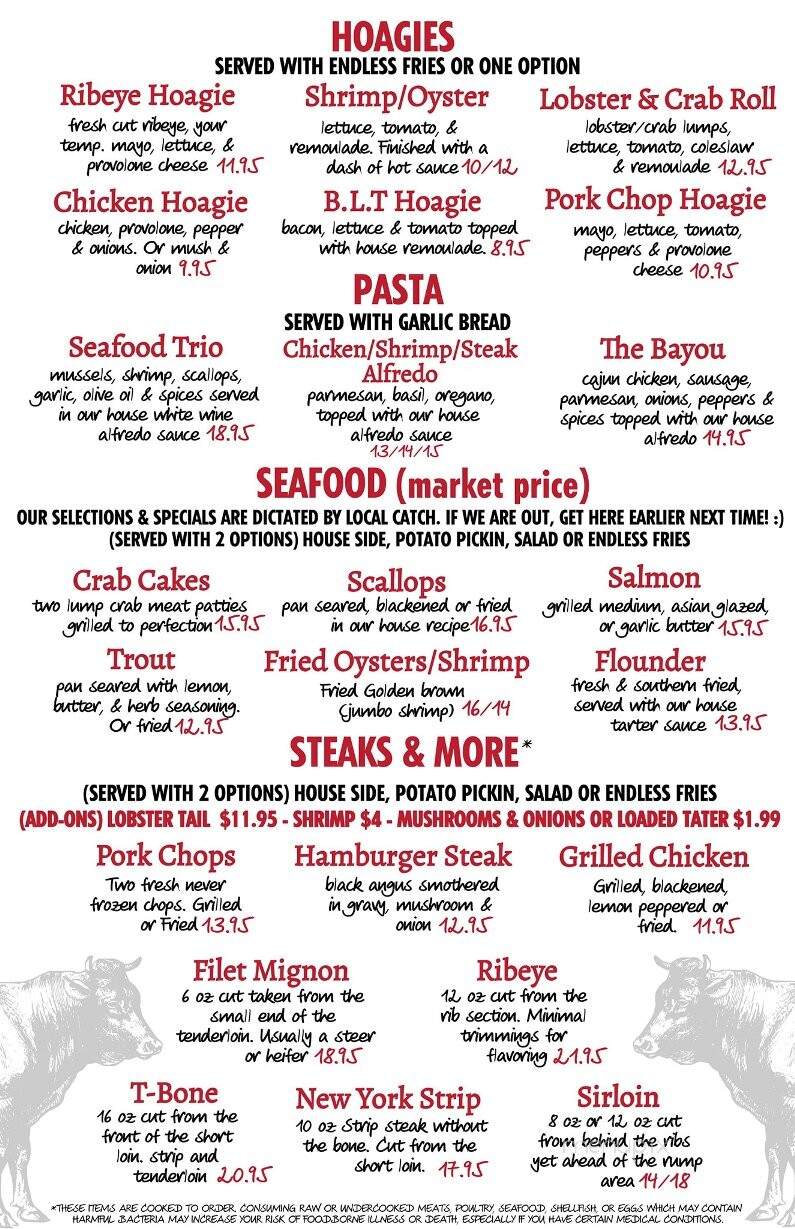 The Thirsty Bull - Rocky Mount, NC menu_pic