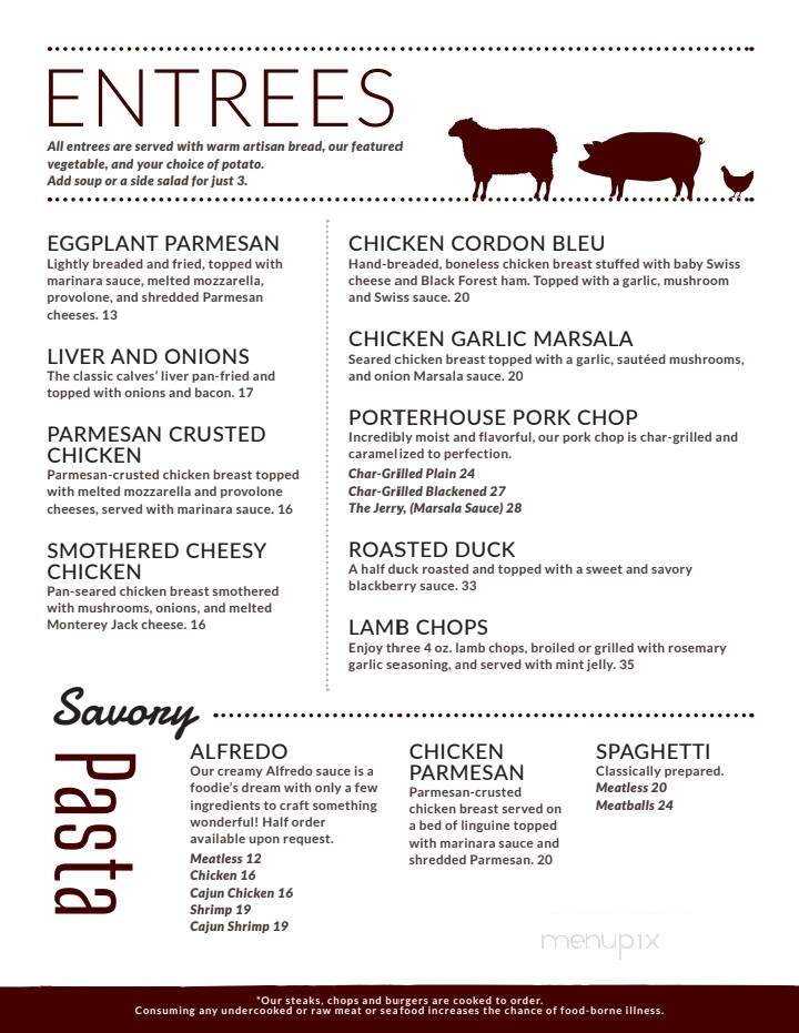 Savory Steakhouse - Wisconsin Rapids, WI menu_pic