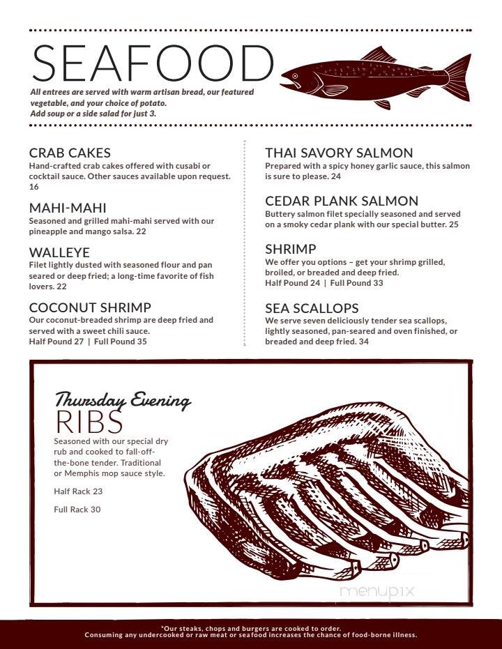 Savory Steakhouse - Wisconsin Rapids, WI menu_pic