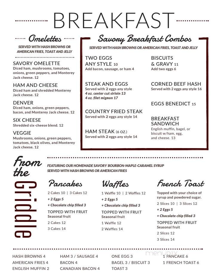 Savory Steakhouse - Wisconsin Rapids, WI menu_pic