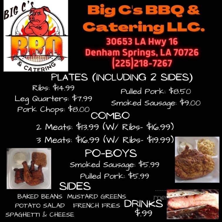 Big C's BBQ - Denham Springs, LA menu_pic