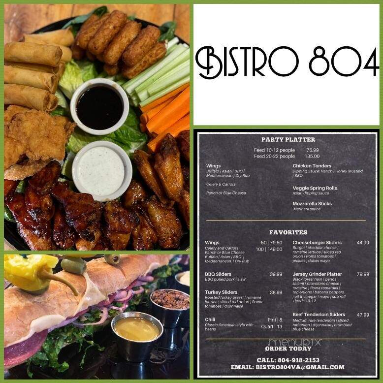 Bistro 804 - Richmond, VA menu_pic