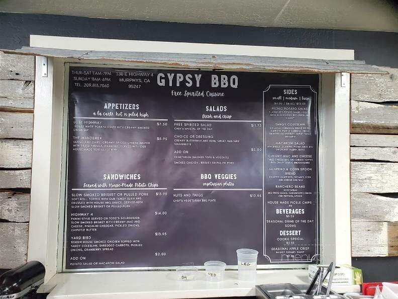 Gypsy BBQ - Murphys, CA menu_pic
