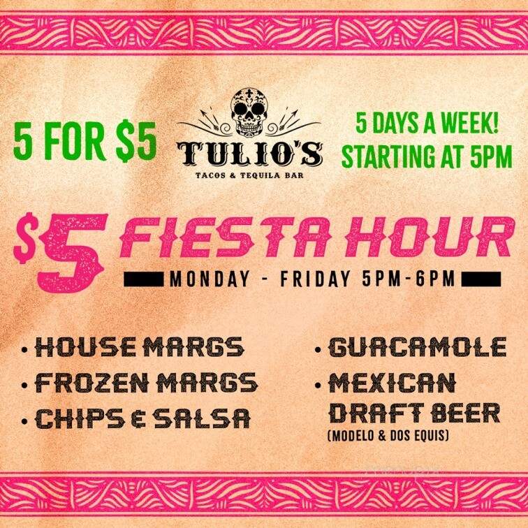 Tulio's Tacos and Tequila Bar - Wilton Manors, FL menu_pic