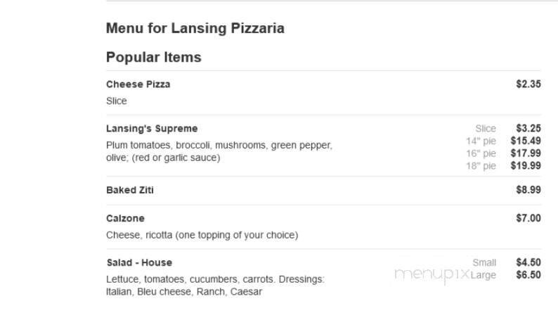 Lansing Pizzaria - Lansing, NY