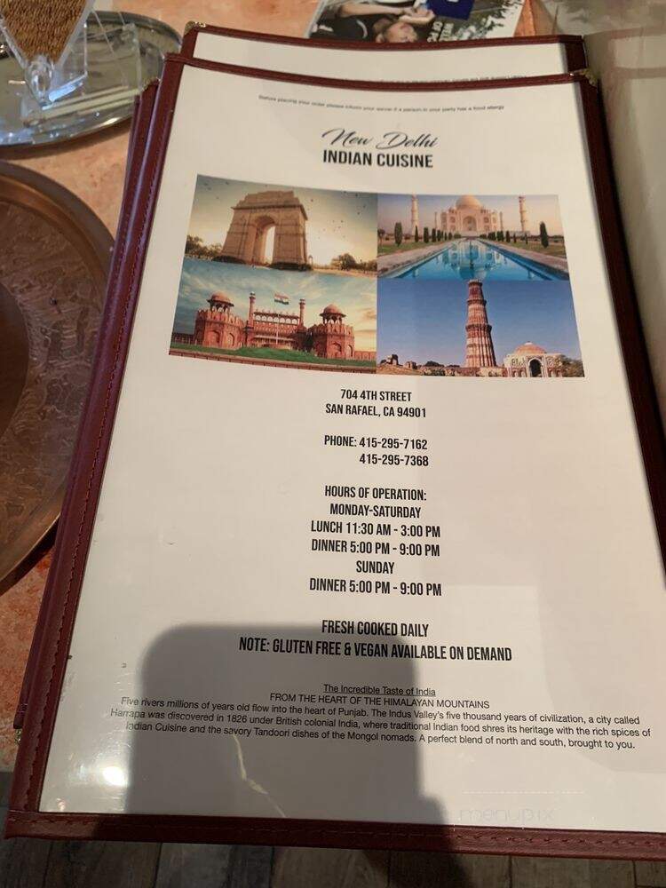 New Delhi Indian Cuisine - San Rafael, CA menu_pic