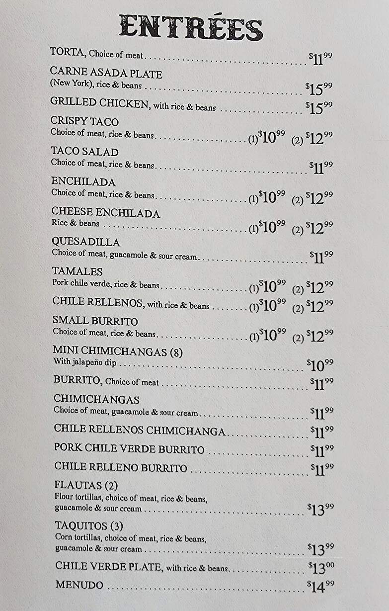 El Sombrero - Vernal, UT menu_pic