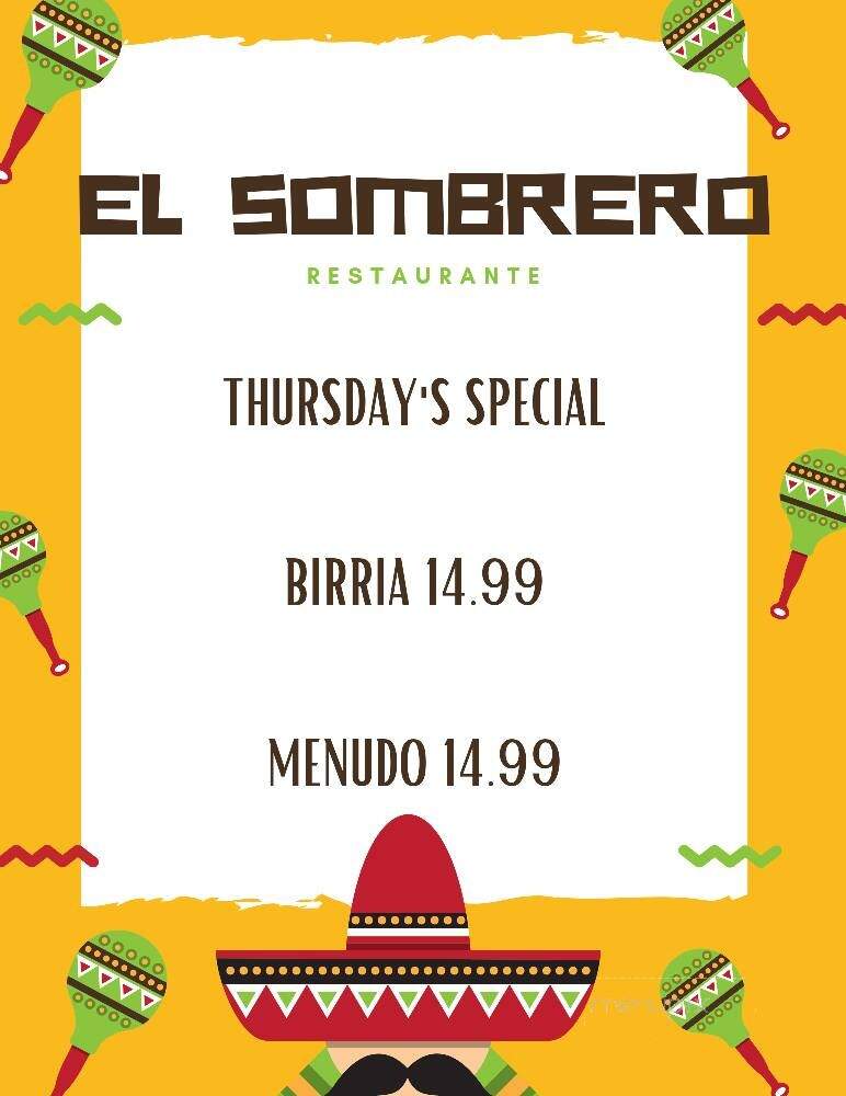 El Sombrero - Vernal, UT menu_pic