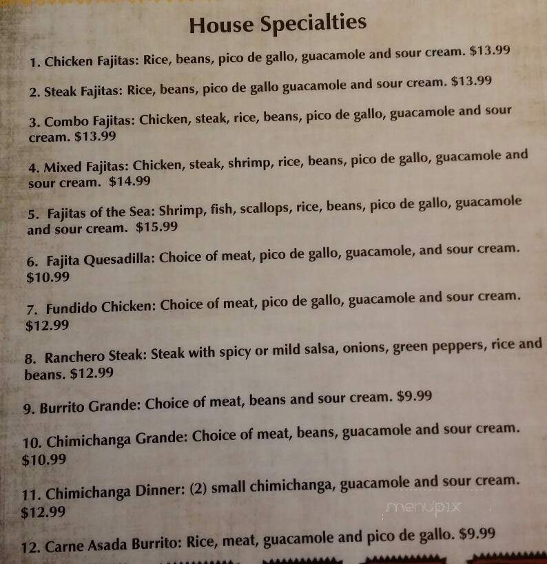 El Sombrero - Vernal, UT menu_pic
