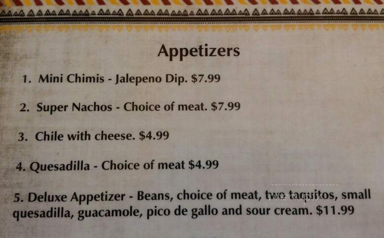 El Sombrero - Vernal, UT menu_pic