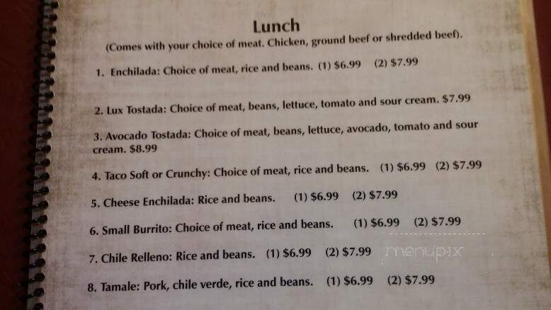 El Sombrero - Vernal, UT menu_pic