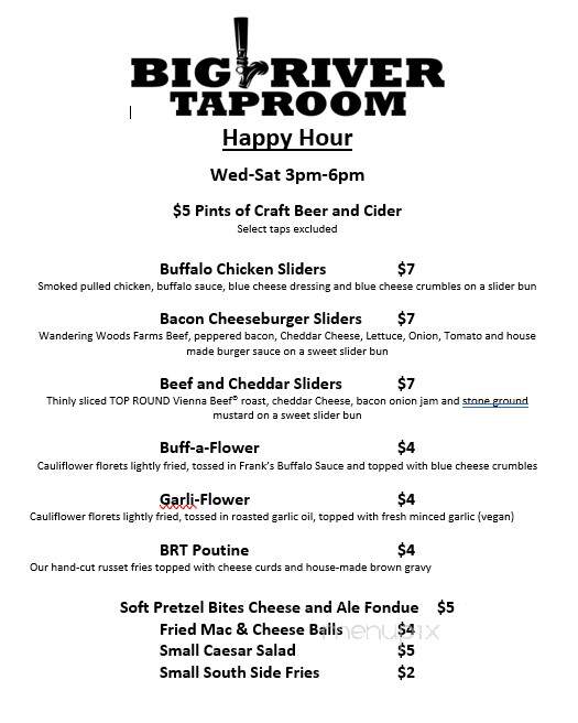 Big River Taproom - St. Helens, OR menu_pic