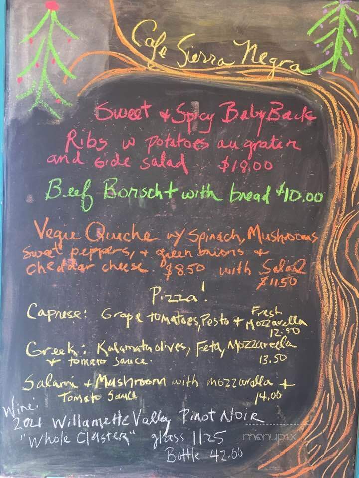 Cafe Sierra Negra - Abiquiu, NM menu_pic