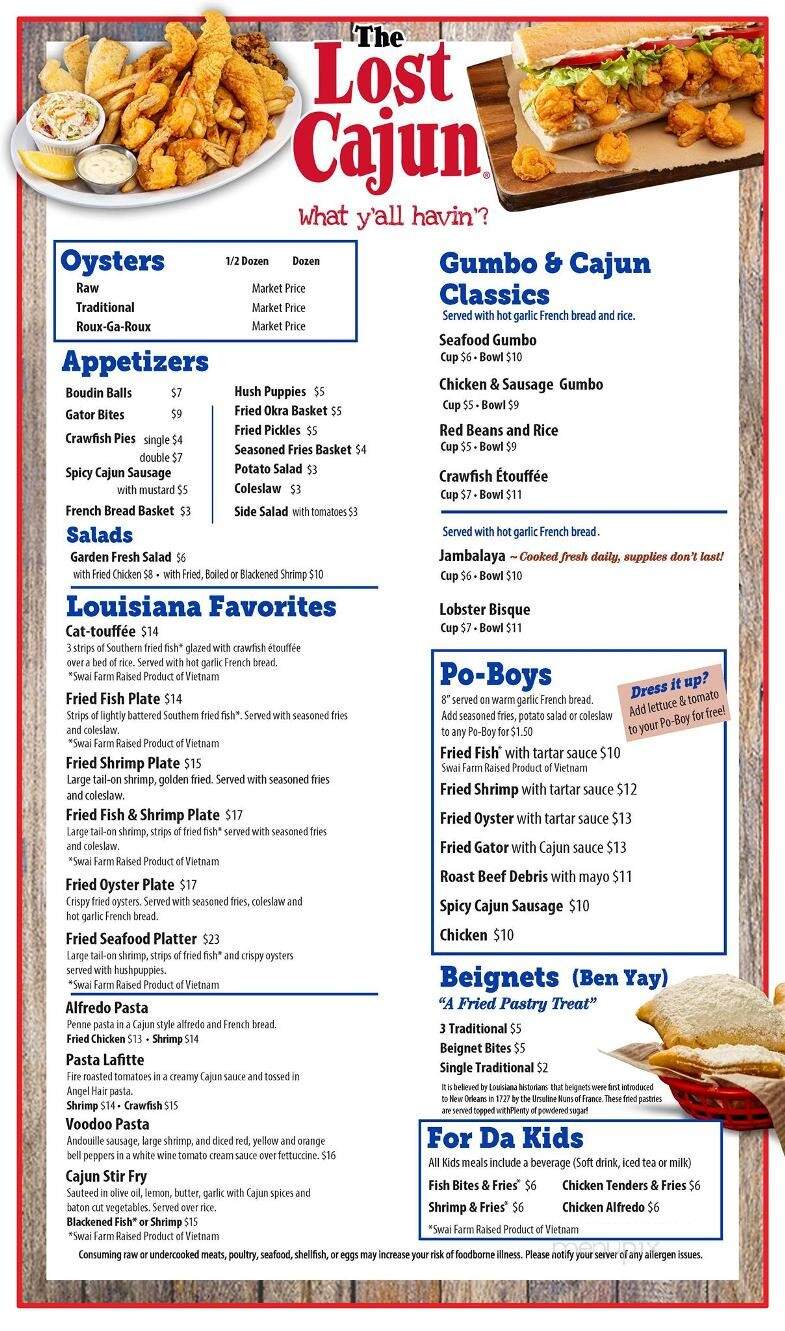 The Lost Cajun - Pearl, MS menu_pic