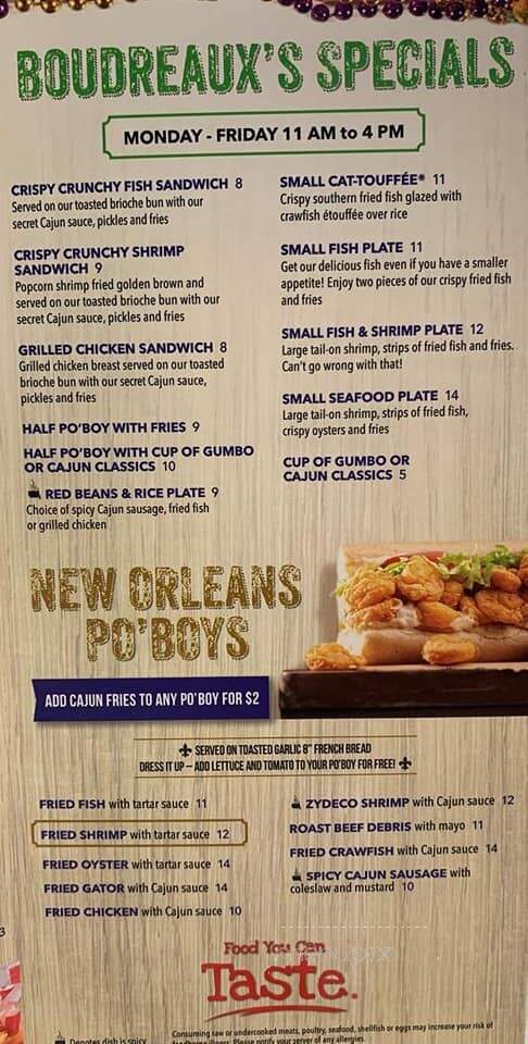 The Lost Cajun - Pearl, MS menu_pic
