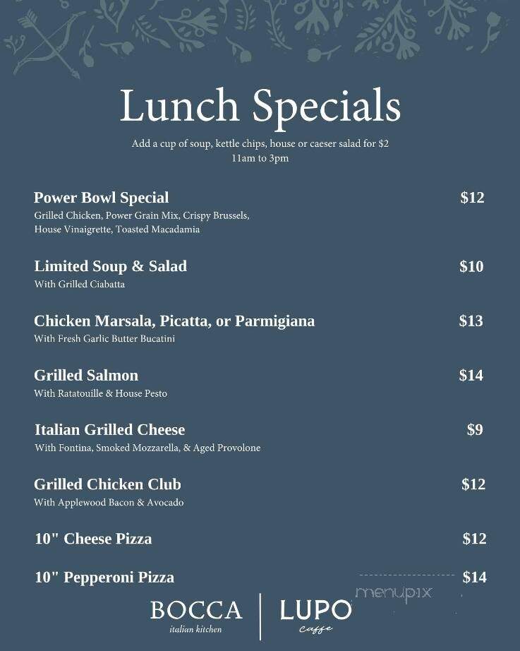 Bocca Italian Kitchen - Houston, TX menu_pic