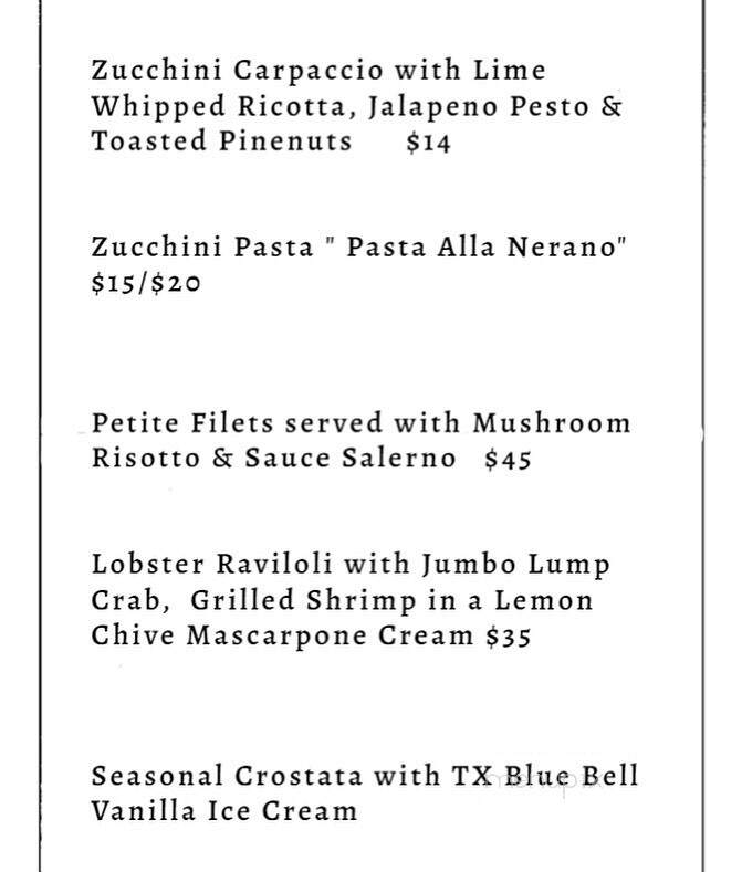 Bocca Italian Kitchen - Houston, TX menu_pic