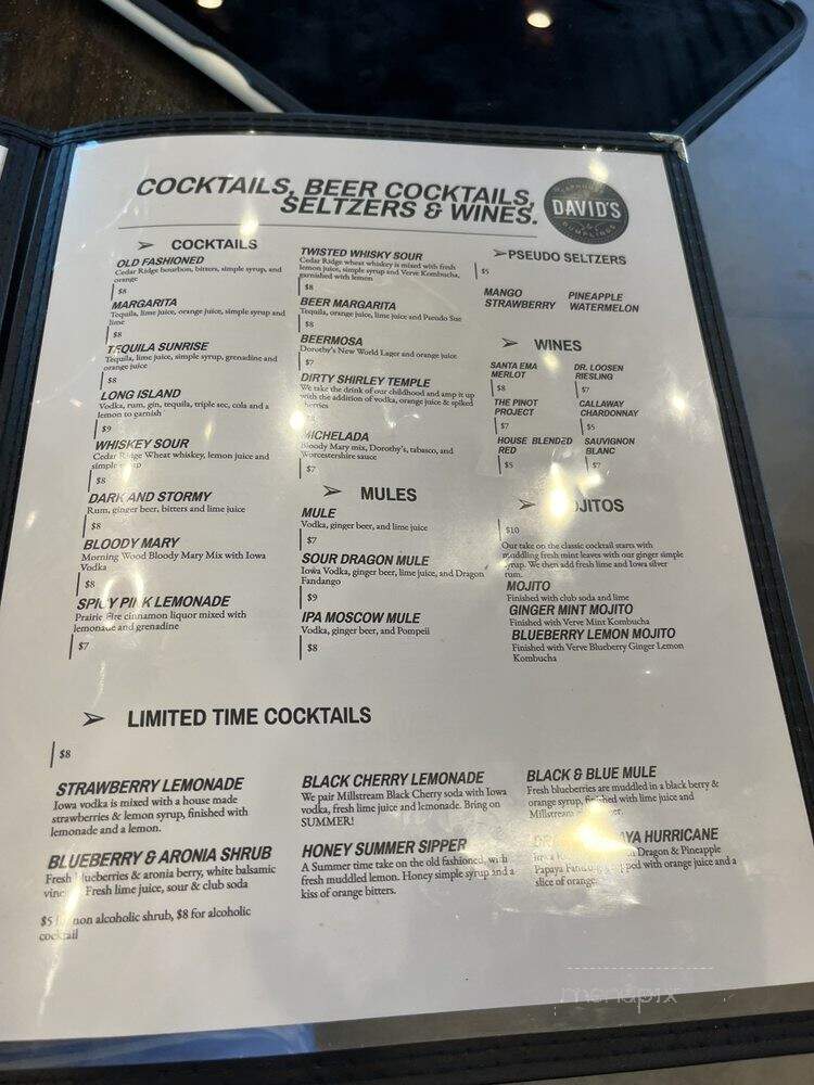 David's Taphouse and Dumplings - Cedar Falls, IA menu_pic