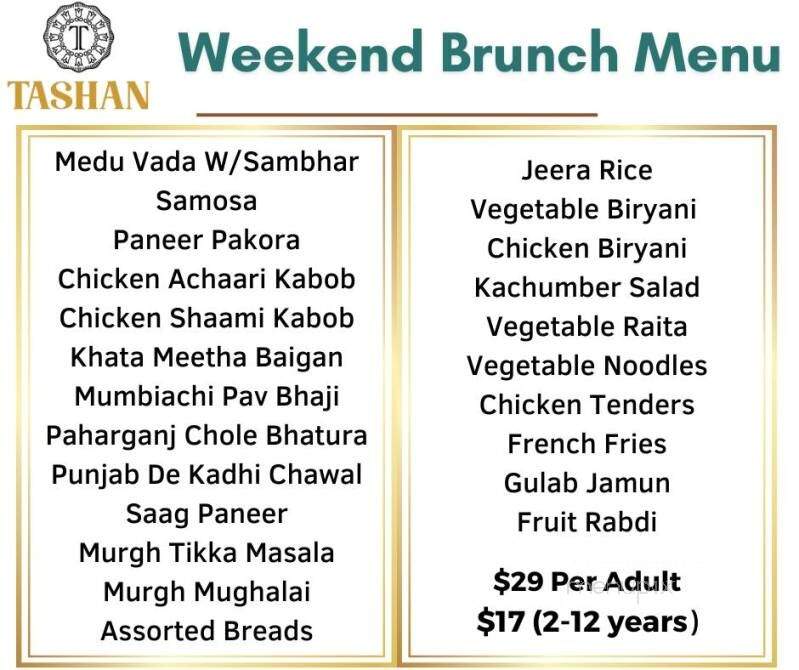 Tashan - Bedford, MA menu_pic