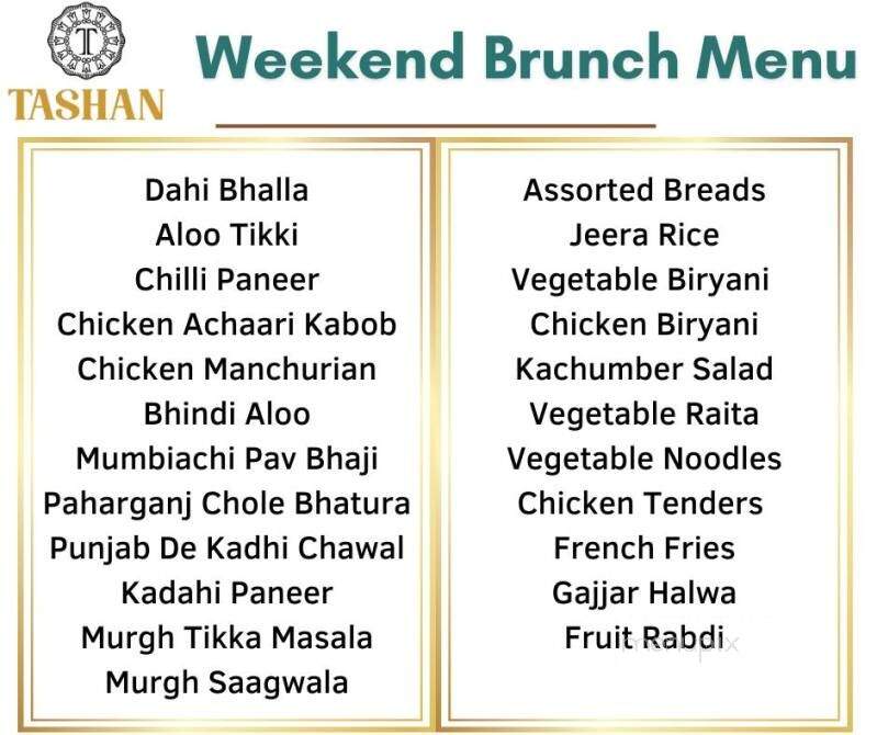 Tashan - Bedford, MA menu_pic
