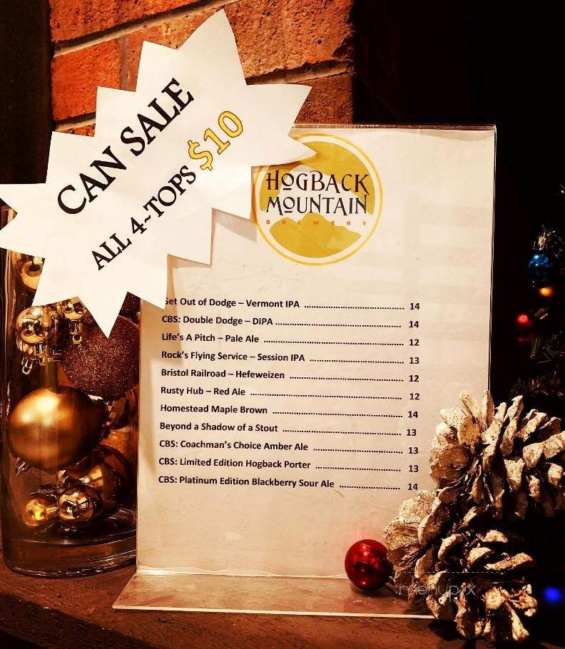 Hogback Mountain Brewing - Bristol, VT menu_pic