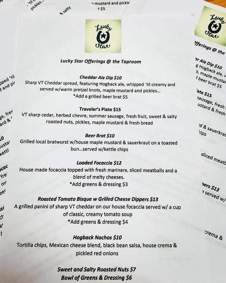 Hogback Mountain Brewing - Bristol, VT menu_pic