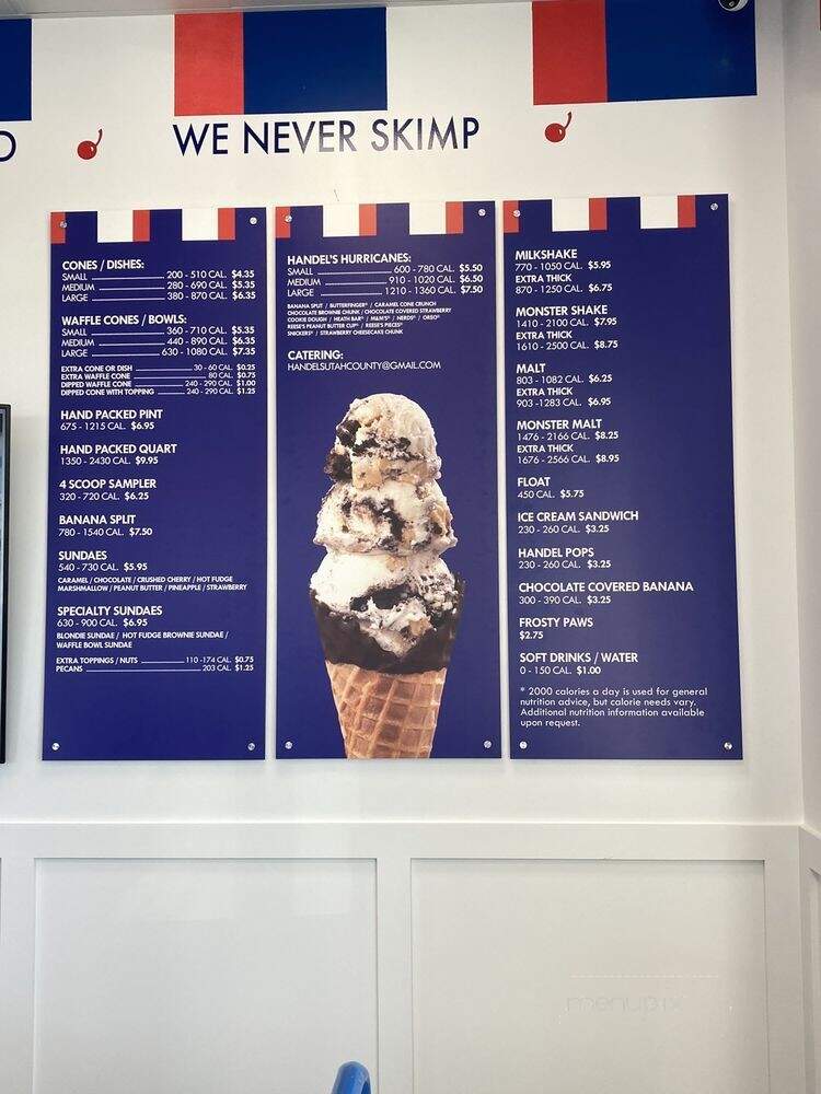 Handel's Homemade Ice Cream - Spanish Fork, UT menu_pic
