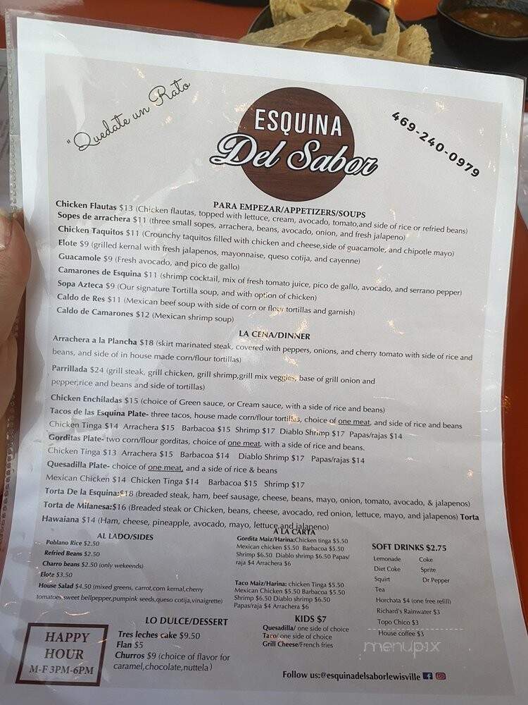 Esquina Del Sabor - Lewisville, TX menu_pic