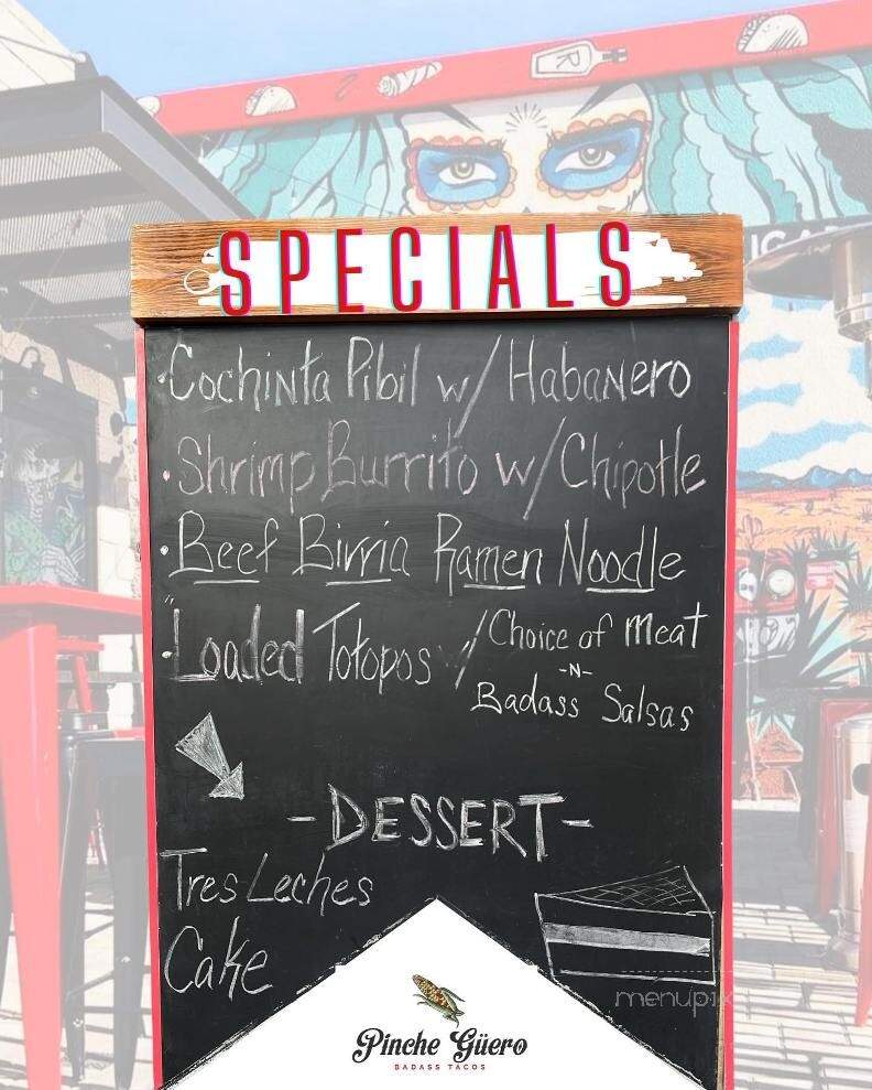 Pinche Guero Badass Tacos - Lake Havasu City, AZ menu_pic