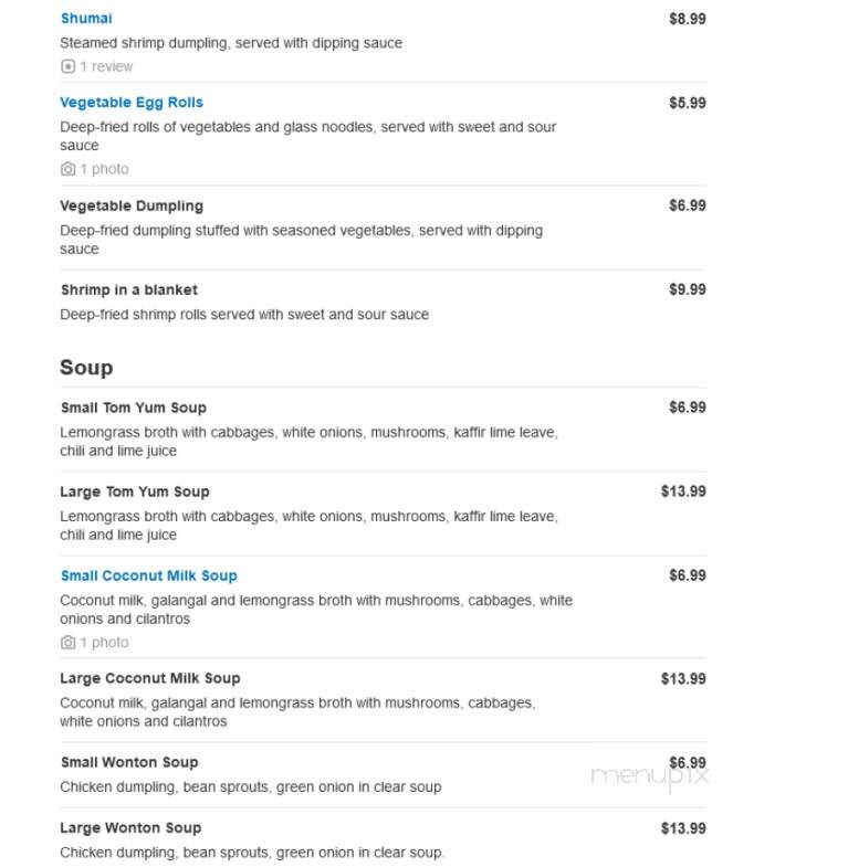 Bua Thai Kitchen - Darien, IL menu_pic