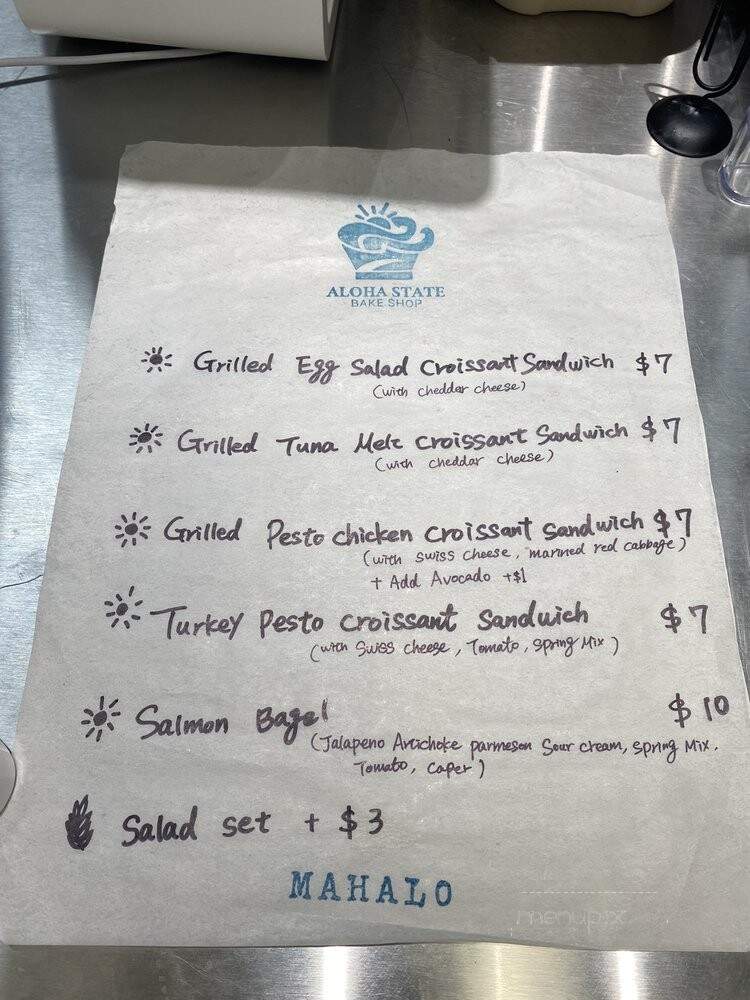 Aloha State Bake Shop - Honolulu, HI menu_pic
