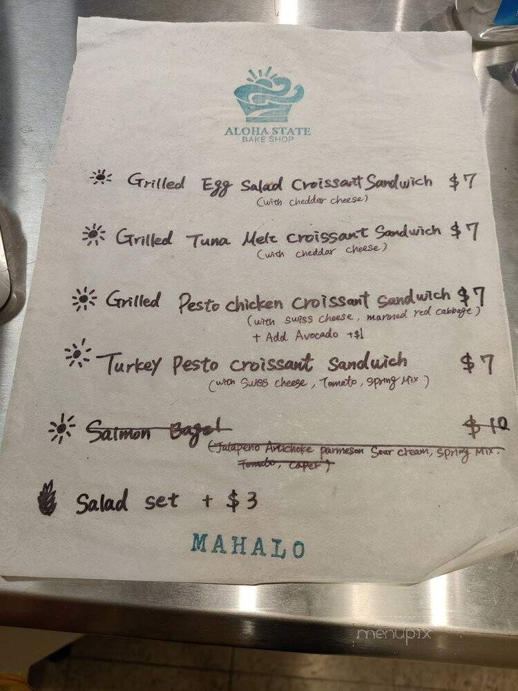 Aloha State Bake Shop - Honolulu, HI menu_pic