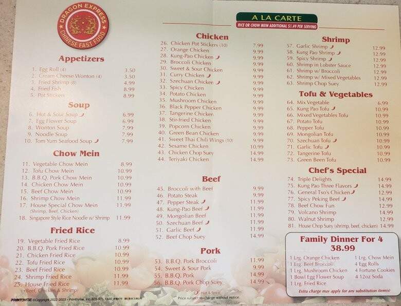 Dragon Express - Chino, CA menu_pic