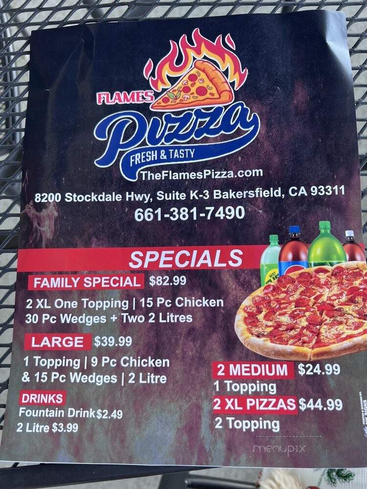 Flame's Pizza - Bakersfield, CA menu_pic