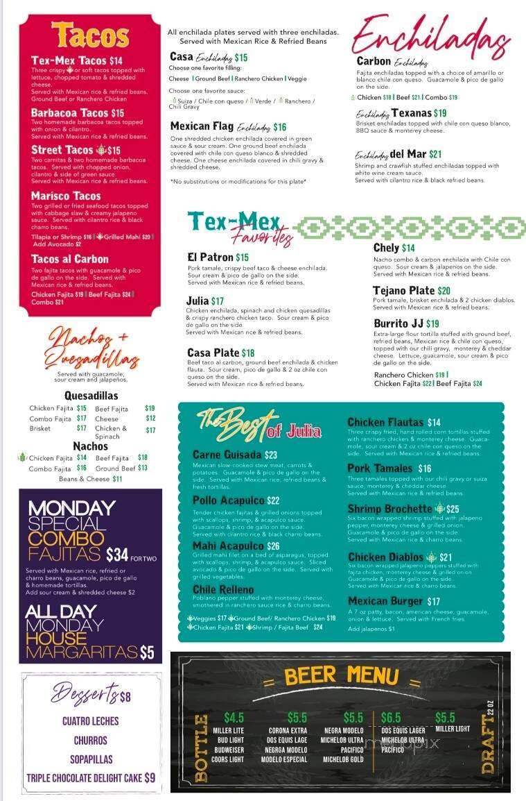 Casa Julia Tex Mex - Mont Belvieu, TX menu_pic
