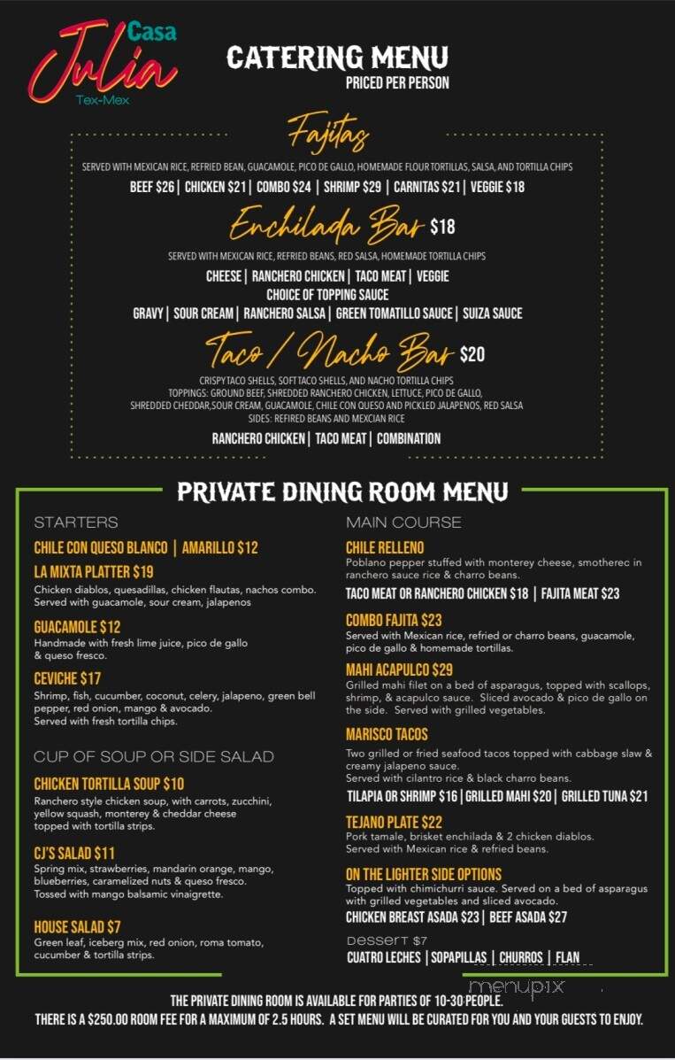 Casa Julia Tex Mex - Mont Belvieu, TX menu_pic