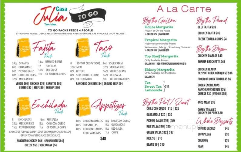 Casa Julia Tex Mex - Mont Belvieu, TX menu_pic
