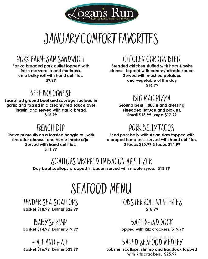 Logan's Run - Hampton, NH menu_pic