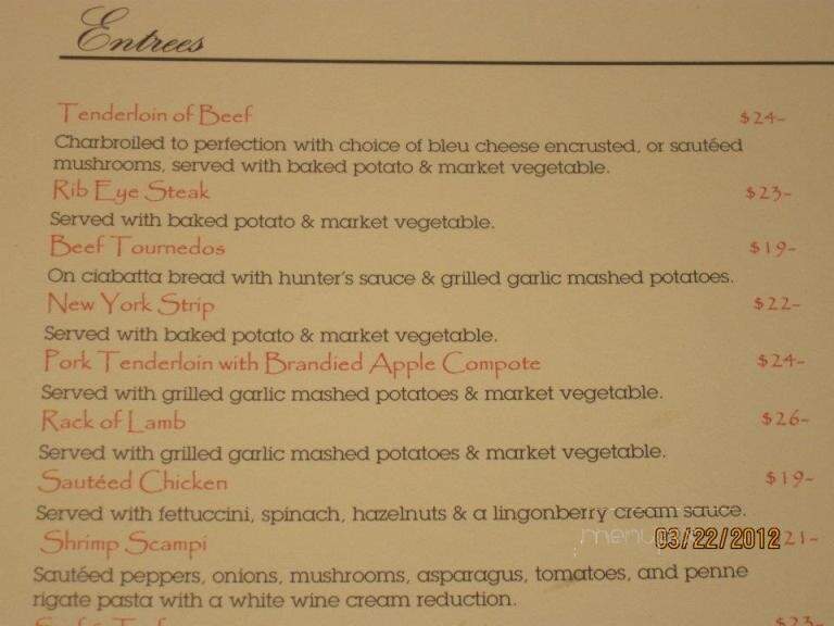 Dancing Fire - Walker, MN menu_pic