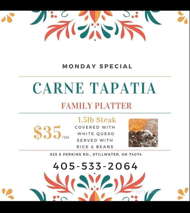 El Tapatio Authentic Mexican Food - Stillwater, OK menu_pic