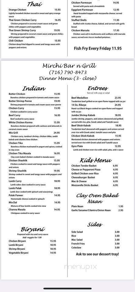 Mirchi - Olean, NY menu_pic