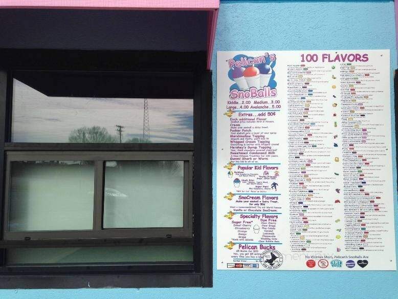 Pelican's Sno Balls - Shelby, NC menu_pic