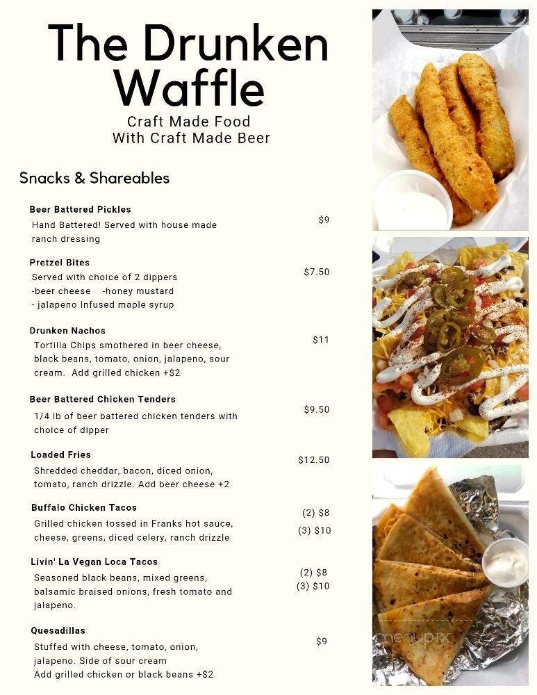 The Drunken Waffle Food Truck - Dayton, OH menu_pic