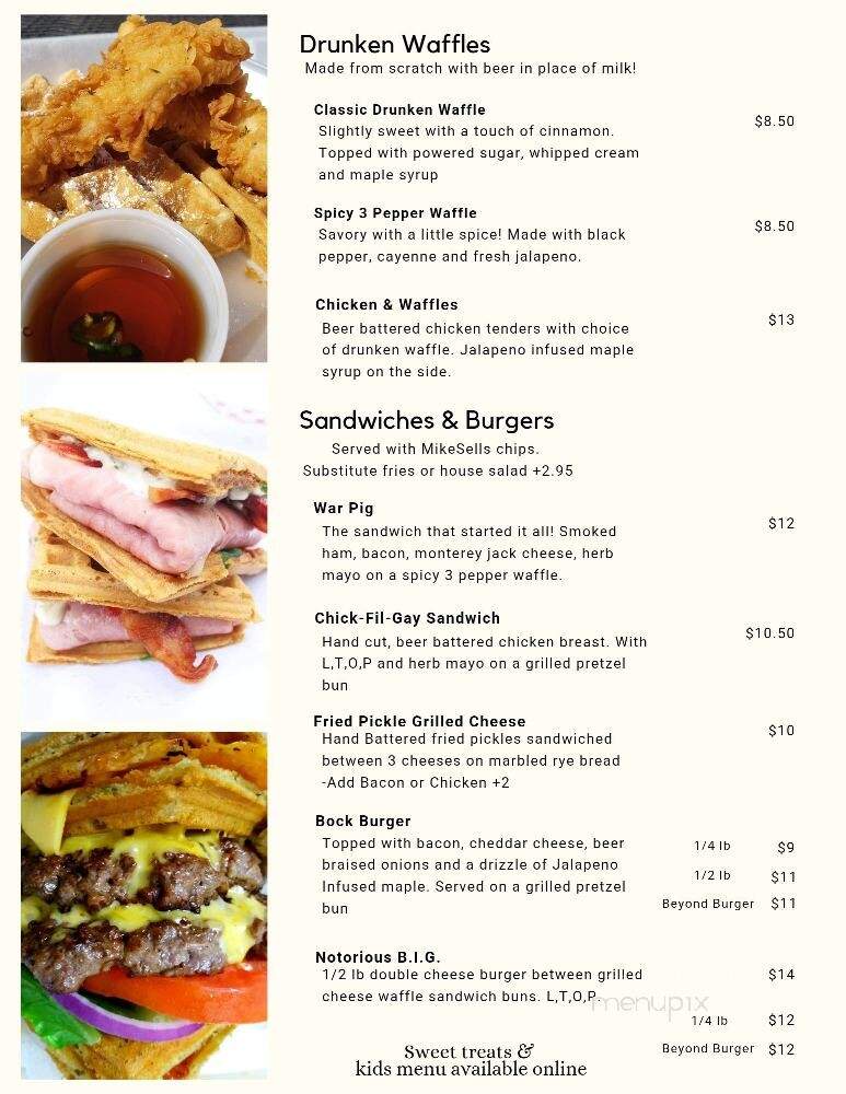 The Drunken Waffle Food Truck - Dayton, OH menu_pic