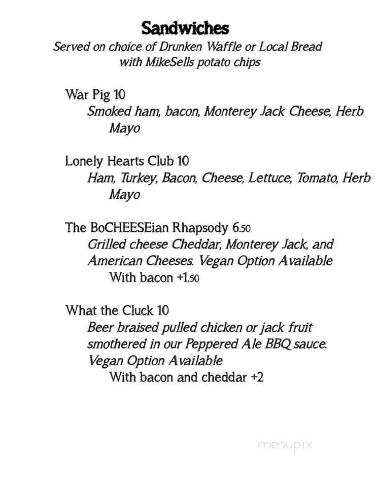 The Drunken Waffle Food Truck - Dayton, OH menu_pic