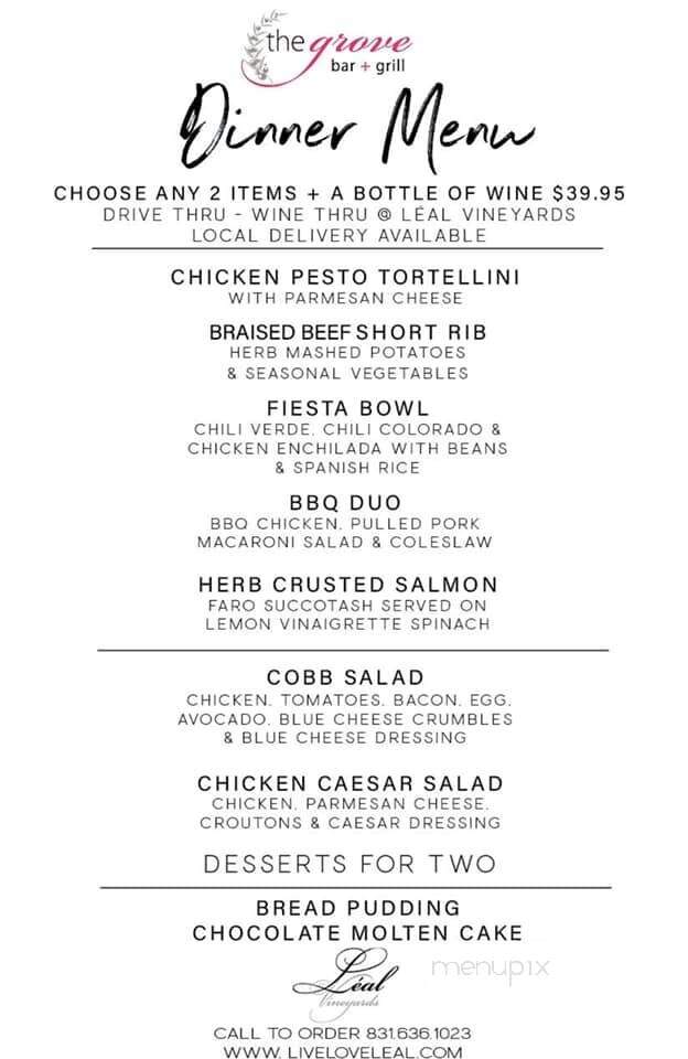 Leal Vineyards - Hollister, CA menu_pic