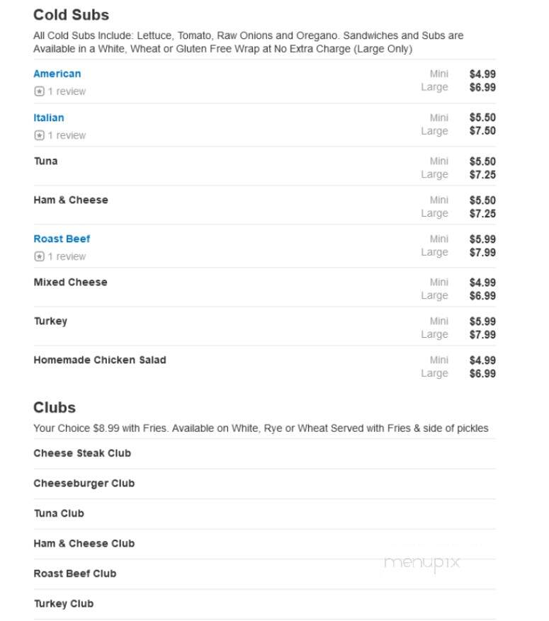 Nick's Pizza - Clayton, NJ menu_pic